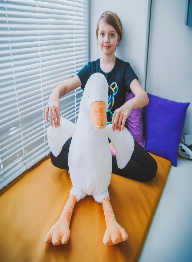 WEIGEDU 30" Large Goose Stuffed Animals Plush Toys Swan Duck for Kids Babies Bedtime Birthday Easter Gifts, Stuffed Goose Throw Plush Pillow Super Soft, White - Image 5